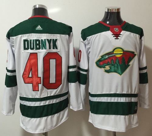 Adidas Wild #40 Devan Dubnyk White Road Authentic Stitched NHL Jersey